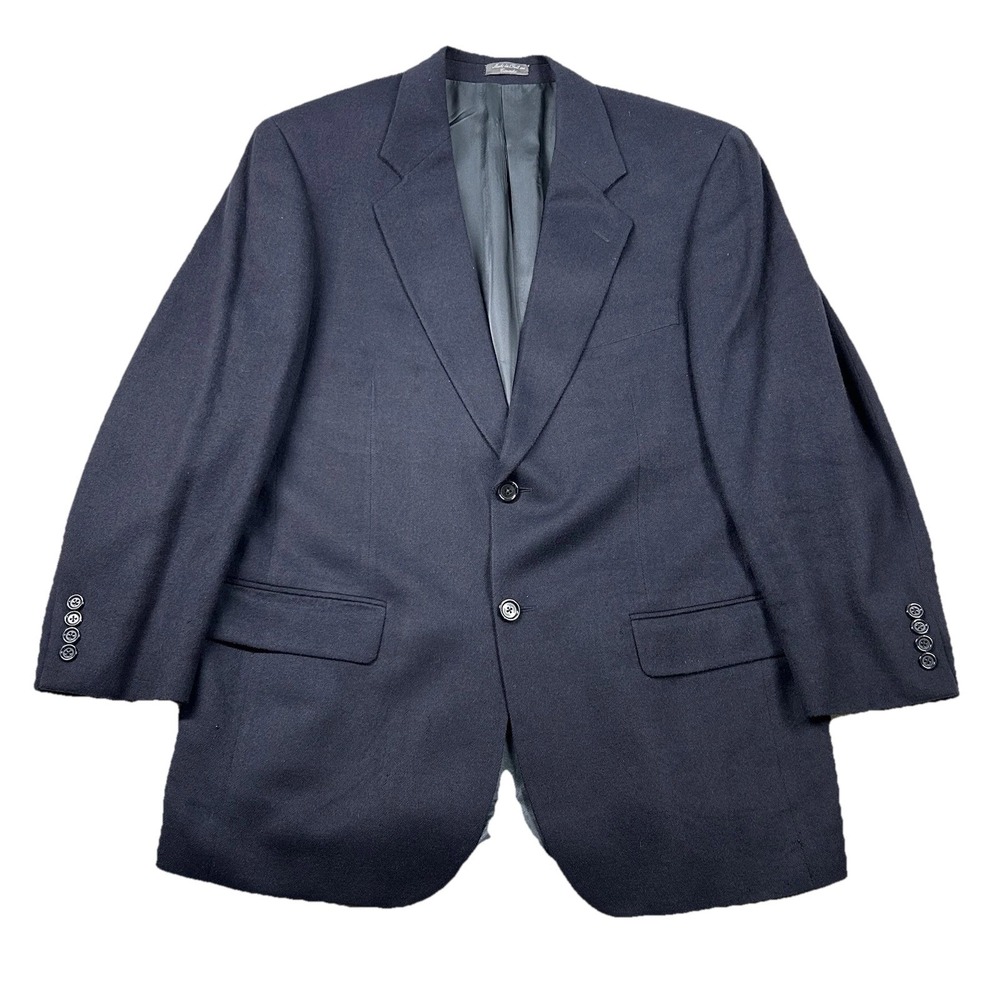 Arnold Brant Blazer Mens 42 Camel Hair Loro Piana Navy Blue Sports Coat Jacket